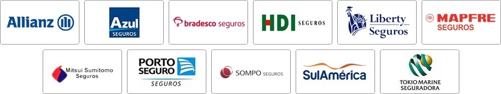 Allianz,Azul,Bradesco,HDI,Liberty,Mapfre,Mitsui,Porto Seguro,Sompo,Tokio Marine, sulamerica seguros